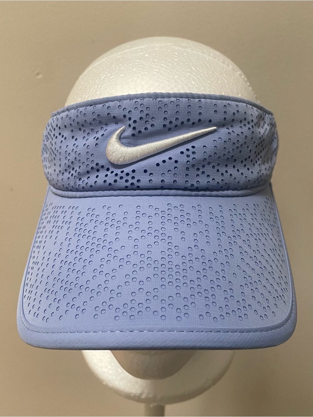 Nike Women's Light Blue Perforated Visor with Silver Swoosh